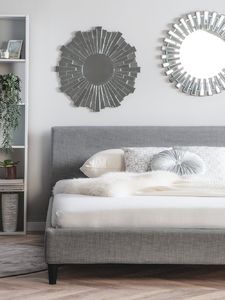 Beliani Łóżko tapicerowane 180 x 200 cm szare FITOU 2