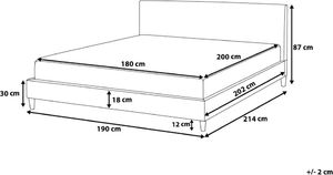 Beliani Łóżko welurowe 180 x 200 cm niebieskie FITOU 9