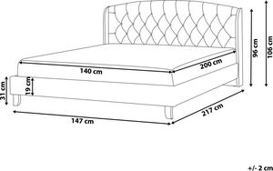 Beliani Łóżko tapicerowane 140 x 200 cm beżowe BORDEAUX 9