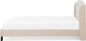 Beliani Łóżko tapicerowane 160 x 200 cm beżowe BORDEAUX 3