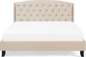 Beliani Łóżko tapicerowane 160 x 200 cm beżowe BORDEAUX 4
