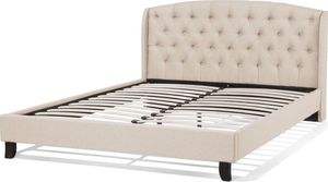 Beliani Łóżko tapicerowane 160 x 200 cm beżowe BORDEAUX 6