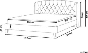Beliani Łóżko tapicerowane 160 x 200 cm beżowe BORDEAUX 8