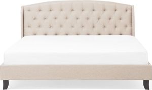 Beliani Łóżko tapicerowane 180 x 200 cm beżowe BORDEAUX 2