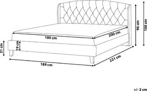 Beliani Łóżko tapicerowane 180 x 200 cm beżowe BORDEAUX 9