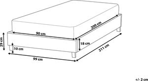 Beliani Łóżko tapicerowane bez zagłówka 90 x 200 cm szare ROANNE 8