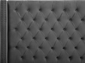 Beliani Łóżko welurowe 160 x 200 cm szare LUBBON 5
