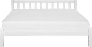 Beliani Łóżko drewniane 180 x 200 cm białe FLORAC 2