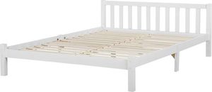 Beliani Łóżko drewniane 180 x 200 cm białe FLORAC 4