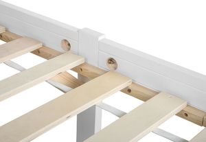 Beliani Łóżko drewniane 180 x 200 cm białe FLORAC 6