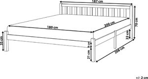 Beliani Łóżko drewniane 180 x 200 cm białe FLORAC 9