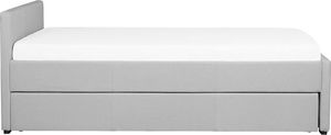 Beliani Łóżko wysuwane tapicerowane 90 x 200 cm jasnoszare MARMANDE 2