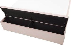 Beliani Łóżko welurowe z ławką 160 x 200 cm pastelowy róż NOYERS 8