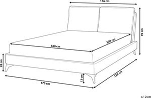 Beliani Łóżko tapicerowane 160 x 200 cm beżowe MELLE 9