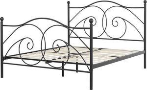 Beliani Łóżko metalowe 140 x 200 cm czarne DINARD 5