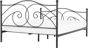 Beliani Łóżko metalowe 140 x 200 cm czarne DINARD 6