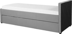 Beliani Łóżko wysuwane tapicerowane 80 x 200 cm jasnoszare MARMANDE 3