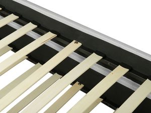 Beliani Łóżko wysuwane tapicerowane 80 x 200 cm jasnoszare MARMANDE 4