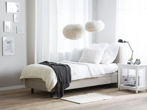 Beliani Łóżko regulowane tapicerowane 80 x 200 cm beżowe DUKE 2