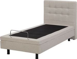 Beliani Łóżko regulowane tapicerowane 80 x 200 cm beżowe DUKE 4