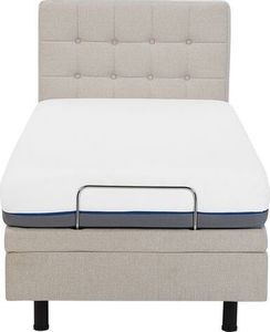 Beliani Łóżko regulowane tapicerowane 80 x 200 cm beżowe DUKE 5