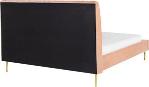 Beliani Łóżko welurowe 160 x 200 cm brzoskwiniowe MARVILLE 4