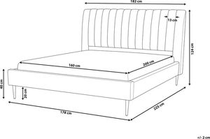 Beliani Łóżko welurowe 160 x 200 cm brzoskwiniowe MARVILLE 8