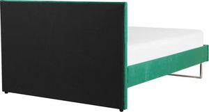 Beliani Łóżko welurowe 140 x 200 cm zielone BELLOU 4