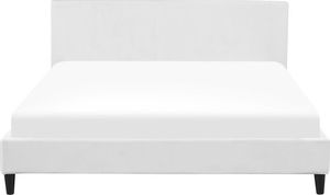 Beliani Łóżko welurowe 160 x 200 cm białe FITOU 2