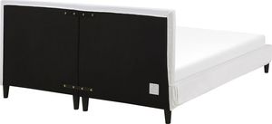 Beliani Łóżko welurowe 160 x 200 cm białe FITOU 3