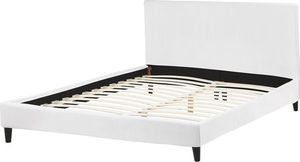 Beliani Łóżko welurowe 160 x 200 cm białe FITOU 4