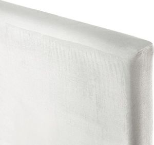 Beliani Łóżko welurowe 160 x 200 cm białe FITOU 6