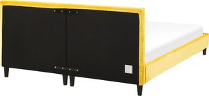Beliani Łóżko welurowe 160 x 200 cm żółte FITOU 4
