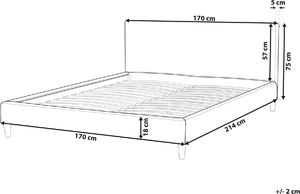 Beliani Łóżko welurowe 160 x 200 cm żółte FITOU 8