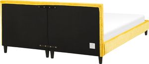 Beliani Łóżko welurowe 180 x 200 cm żółte FITOU 3