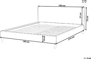 Beliani Łóżko welurowe 180 x 200 cm żółte FITOU 8