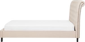 Beliani Łóżko tapicerowane 180 x 200 cm beżowe REIMS 3