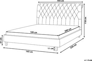 Beliani Łóżko tapicerowane 180 x 200 cm beżowe REIMS 9
