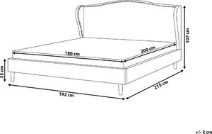 Beliani Łóżko tapicerowane 180 x 200 cm beżowe COLMAR 7