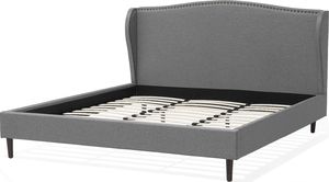 Beliani Łóżko tapicerowane 180 x 200 cm szare COLMAR 4