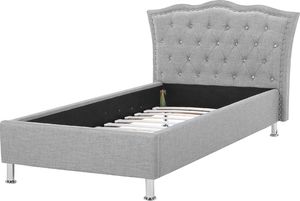 Beliani Łóżko tapicerowane 90 x 200 cm szare METZ 2