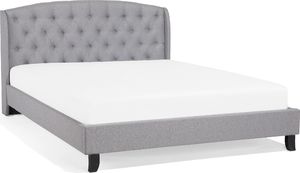 Beliani Łóżko tapicerowane 140 x 200 cm szare BORDEAUX 2