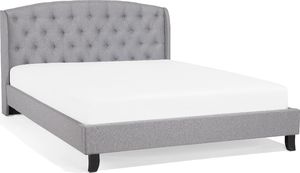 Beliani Łóżko tapicerowane 160 x 200 cm szare BORDEAUX 2