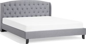 Beliani Łóżko tapicerowane 180 x 200 cm szare BORDEAUX 2