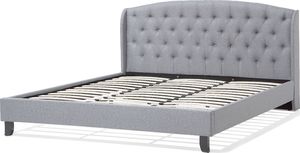 Beliani Łóżko tapicerowane 180 x 200 cm szare BORDEAUX 7