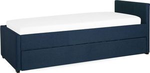 Beliani Łóżko wysuwane tapicerowane 80 x 200 cm niebieskie MARMANDE 4