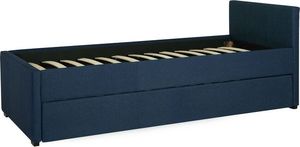 Beliani Łóżko wysuwane tapicerowane 80 x 200 cm niebieskie MARMANDE 7