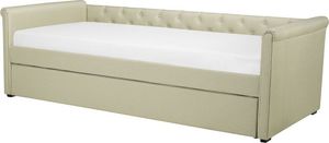 Beliani Łóżko wysuwane tapicerowane 80 x 200 cm beżowe LIBOURNE 2