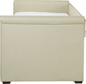 Beliani Łóżko wysuwane tapicerowane 80 x 200 cm beżowe LIBOURNE 4