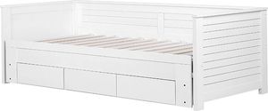 Beliani Łóżko wysuwane drewniane 90 x 200 cm białe CAHORS 3
